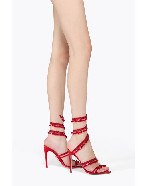 Rene Caovilla Red Chandelier Sandal 105