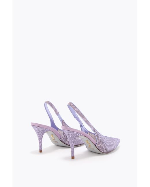 Rene Caovilla White Jinny Metallic Slingback 80