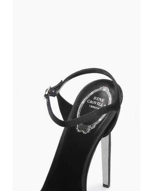 Rene Caovilla Black Anastasia Crystal Sandal 130