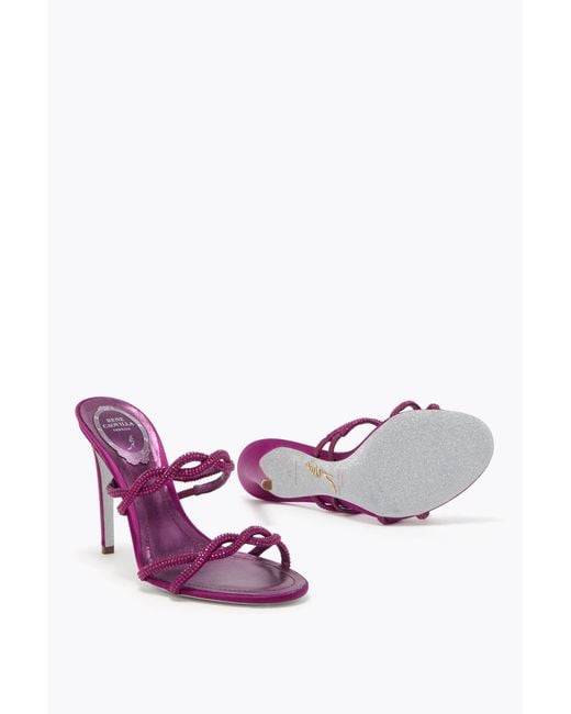 Rene Caovilla Pink Braid Porpora Mule 80
