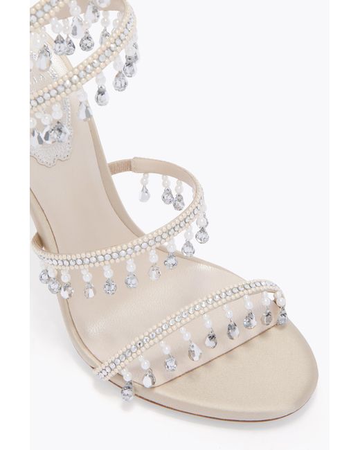 Rene Caovilla White Chandelier Sandal With Pearls 105