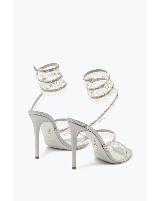 Rene Caovilla White Chandelier Sandal 105
