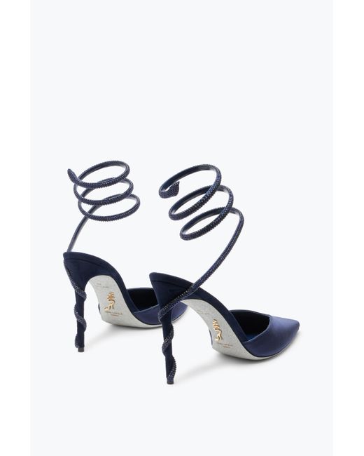 Rene Caovilla Blue Margot Midnight Pump 105