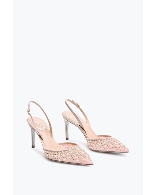 Rene Caovilla White Aretha Nude Slingback 80