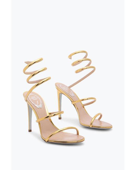 Rene Caovilla White Cleo Metallic Sandal 105