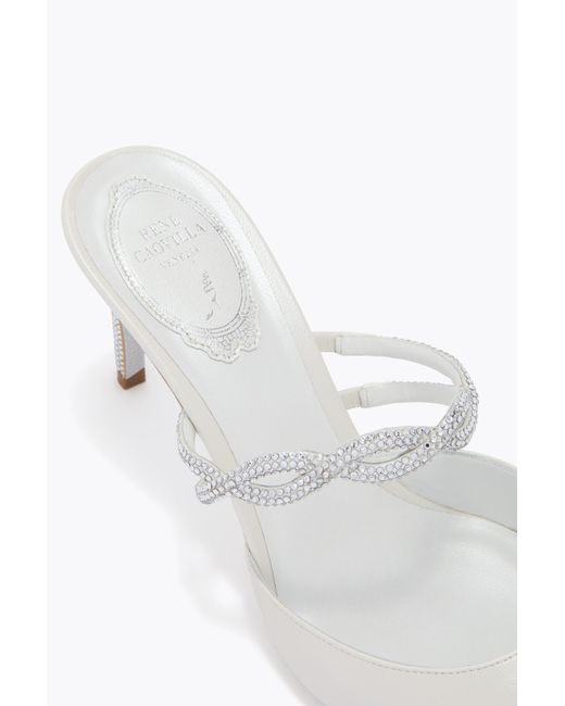 Rene Caovilla White Braid Ivory Mule 80