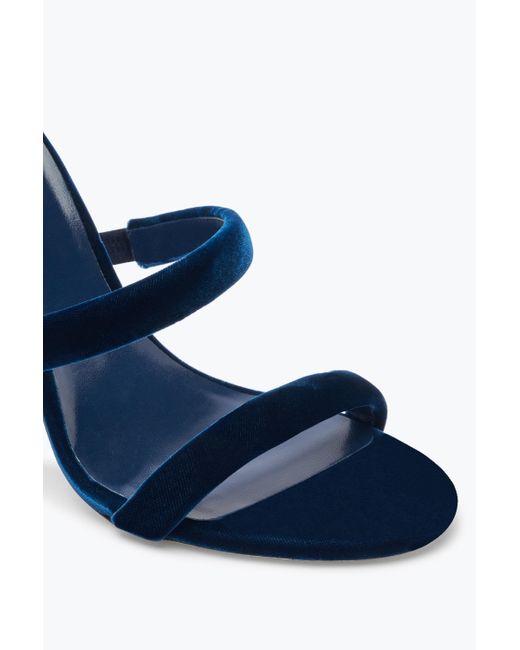 Rene Caovilla Blue Cleo Velvet Sandal 105