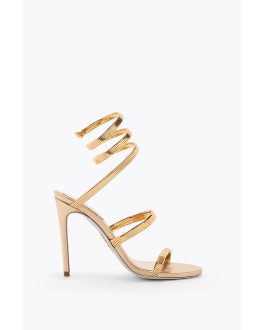Rene Caovilla Metallic Juniper Lamb/ Metal Snake Sandal