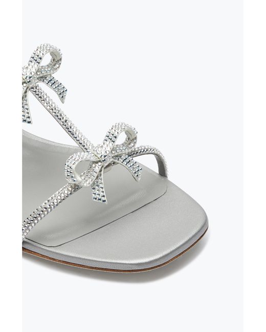 Rene Caovilla White Caterina Crystal Pearl Sandal 10
