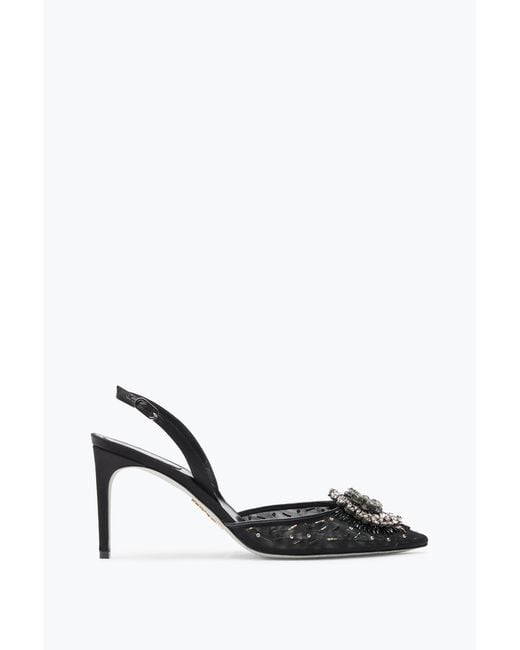 Rene Caovilla Black Barbara Slingback 80