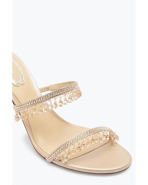 Rene Caovilla White Chandelier Ivory Slider Sandal 80