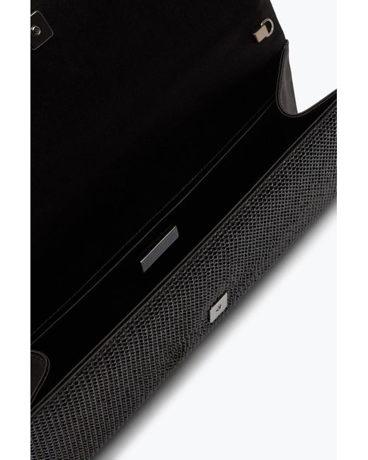 Rene Caovilla Black Zafira Clutch With All-Over Crystals