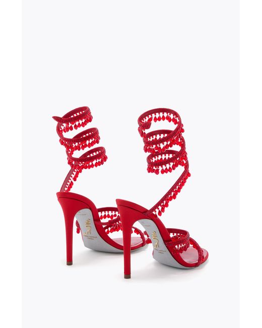 Rene Caovilla Red Chandelier Sandal 105