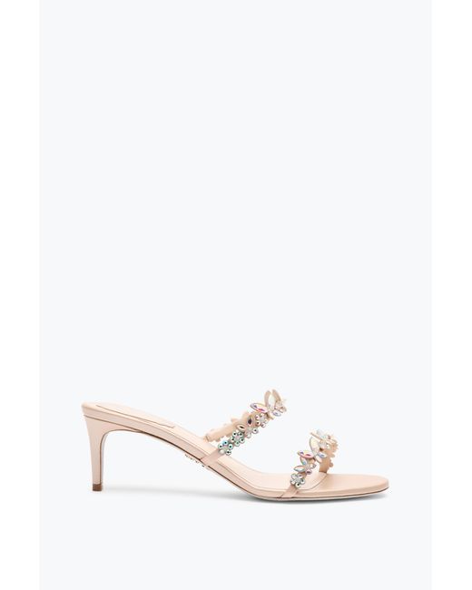 Rene Caovilla White Florian Nude Slider Sandal 60