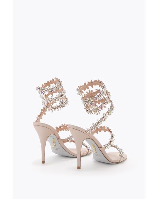 Rene Caovilla White Eva Nude Sandal 100
