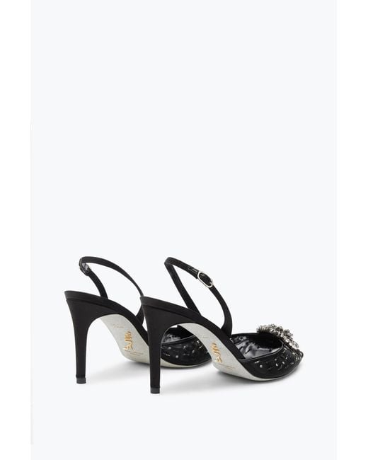 Rene Caovilla Black Barbara Slingback 80