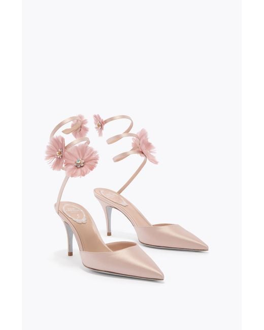 Rene Caovilla Pink Jolene Powder Pump 80