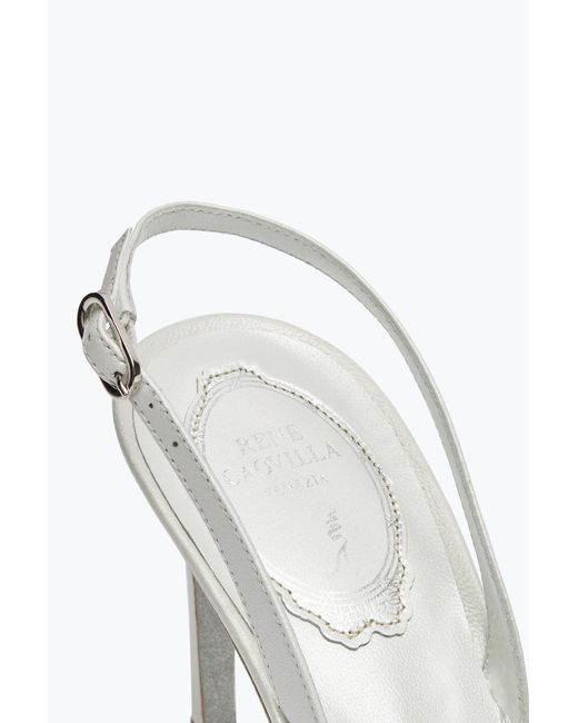 Rene Caovilla White Cinderella Slingback 80