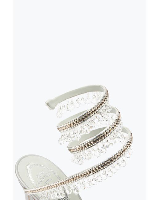 Rene Caovilla White Chandelier Sandal 105
