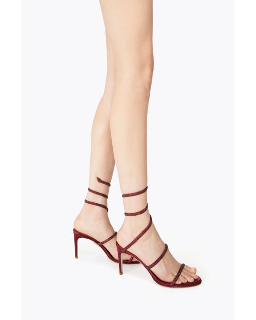 Rene Caovilla Pink Cleo Burgundy Sandal 80