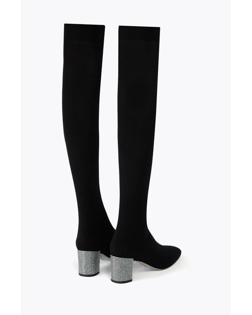 Rene Caovilla Black Sonia Cashmere Boot 60