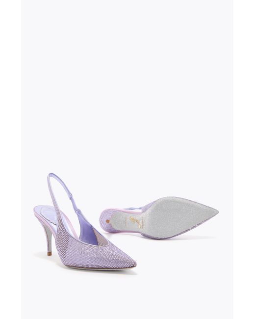 Rene Caovilla White Jinny Metallic Slingback 80
