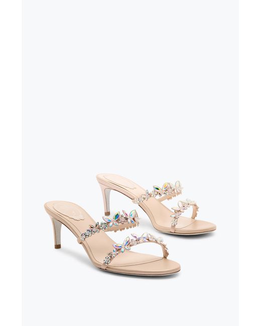 Rene Caovilla White Florian Nude Slider Sandal 60