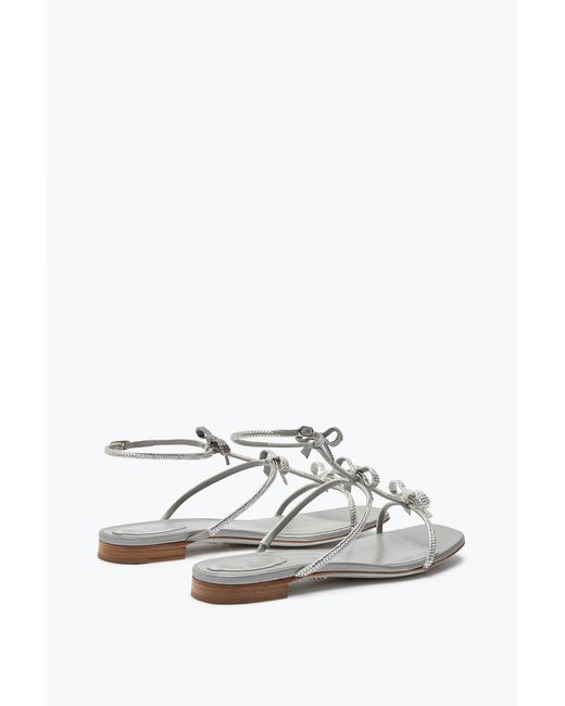 Rene Caovilla White Caterina Crystal Pearl Sandal 10