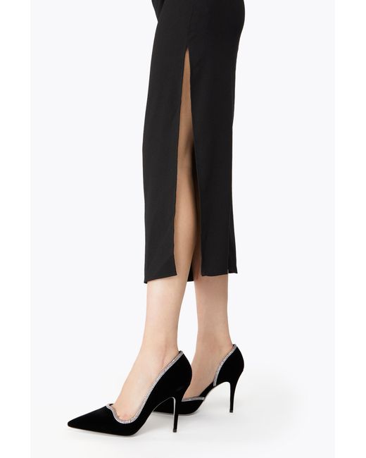 Rene Caovilla Black Onda Velvet Pump 100
