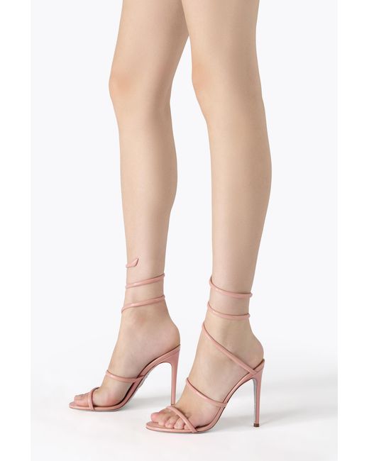 Rene Caovilla White Cleo Nude Patent Leather Sandal 105