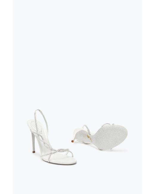 Rene Caovilla White Braid Ivory Sandal 105