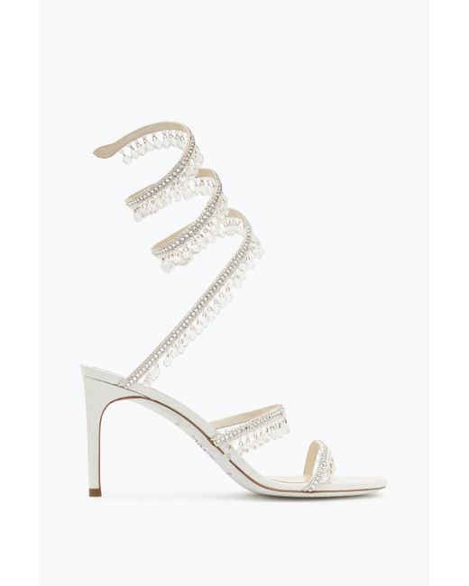 Rene Caovilla White Chandelier Sandal 80