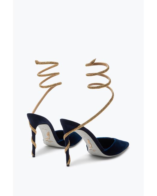 Rene Caovilla White Margot Deep Slingback Pump 105