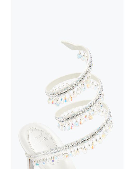 Rene Caovilla White Jewel Chandelier Pumps