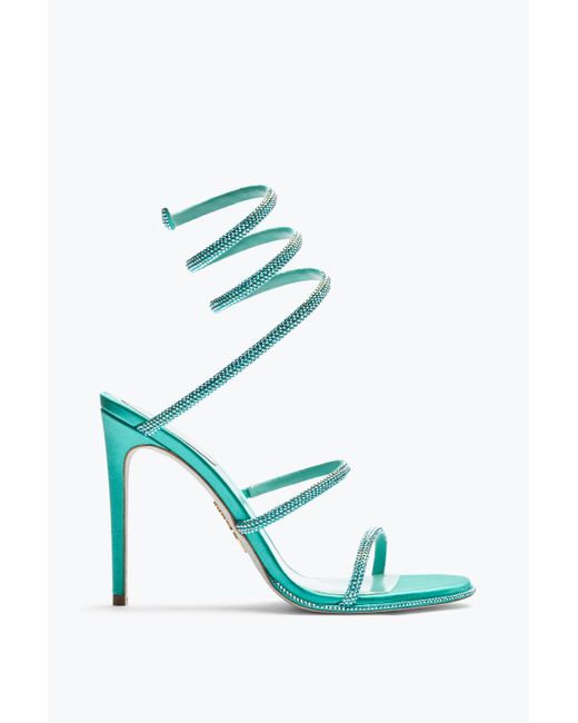 Rene Caovilla Blue Cleo Aquamarine Sandal With Crystals 105
