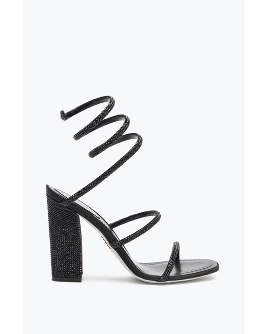 Rene Caovilla White Cleo Total Sandal With Soul Heel 105