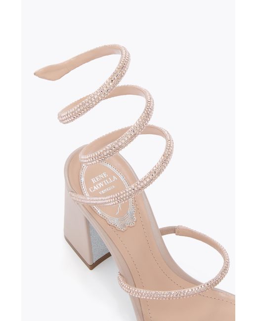 Rene Caovilla White Cleo Blush Sandal 80