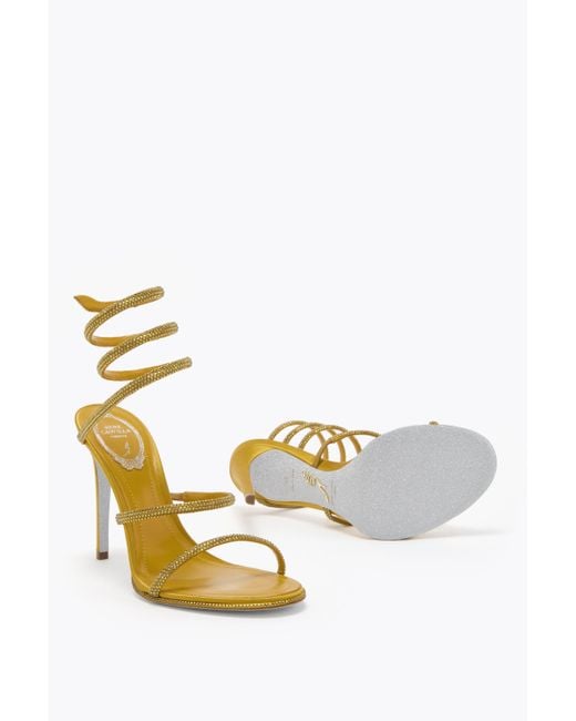 Rene Caovilla Metallic Cleo Mustard Sandal 105