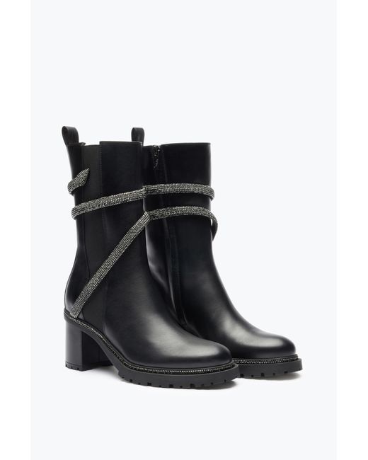 Rene Caovilla Cleo Crystal Bootie 60 in Black Lyst UK