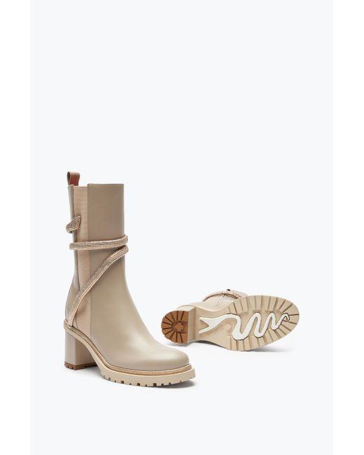 Rene Caovilla Natural Cleo Crystals Bootie 60