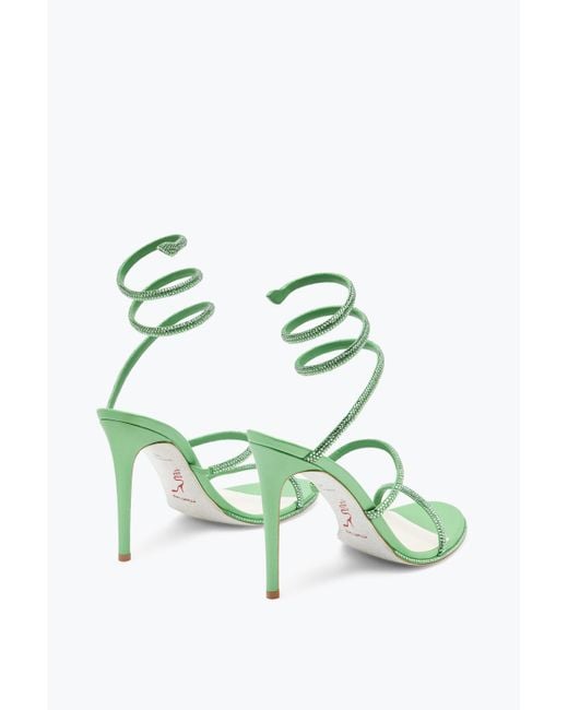 Sandalo Cleo Con Cristalli 105 di Rene Caovilla in Green