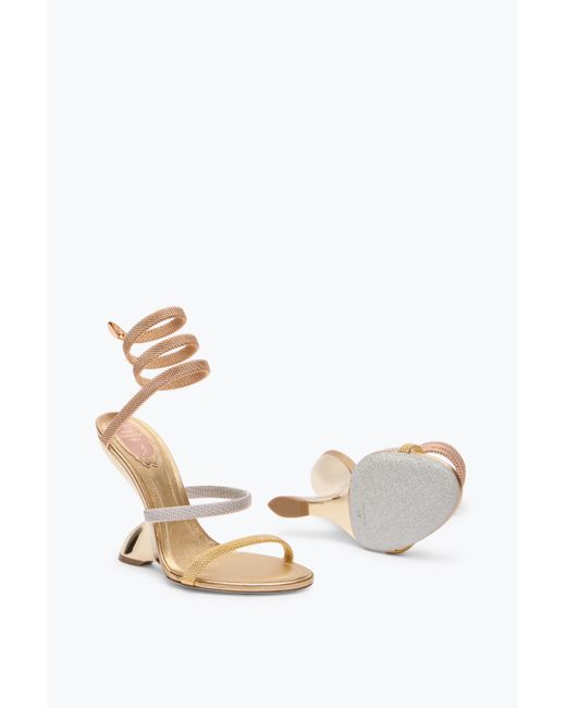 Trigold Symphony Three-Toned Sandal 105 Rene Caovilla en coloris White