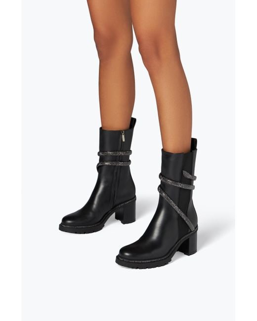 Rene Caovilla Cleo Crystal Bootie 60 in Black | Lyst