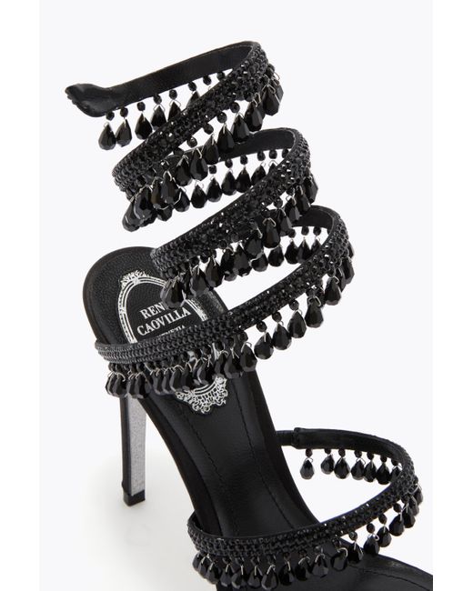 Rene Caovilla Black Chandelier Sandal 105
