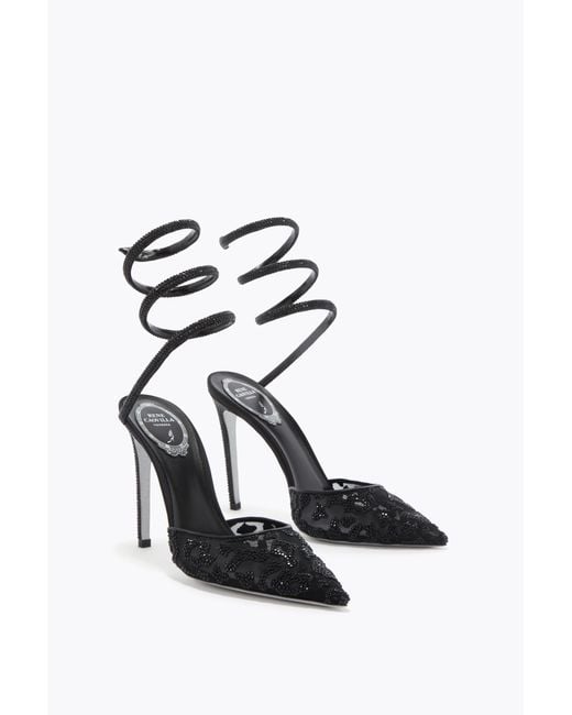 Rene Caovilla Black Allura Pump 105