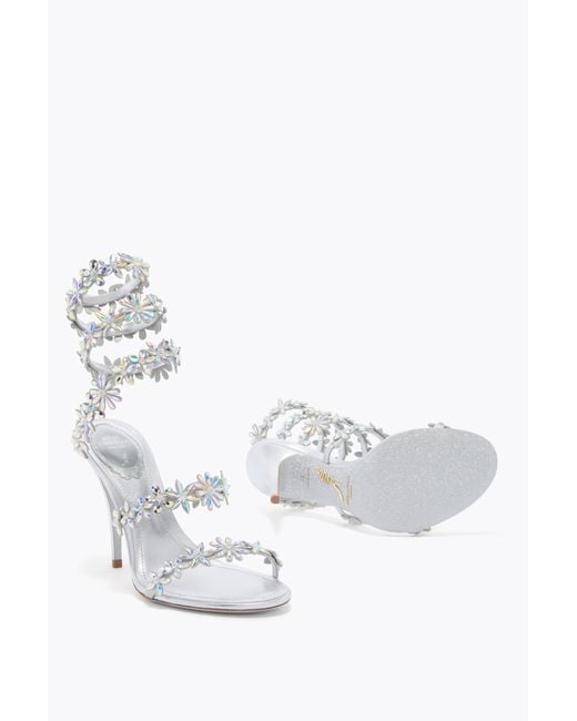 Rene Caovilla White Eva Metallic Sandal 100