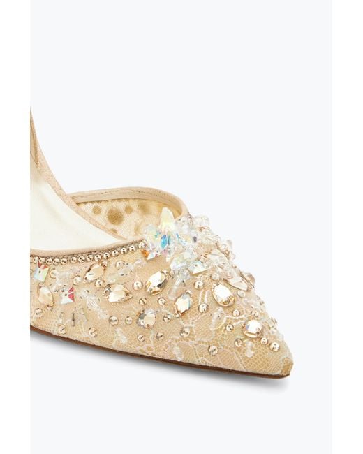 Rene Caovilla White Slingback With Jewel Stones Cinderella