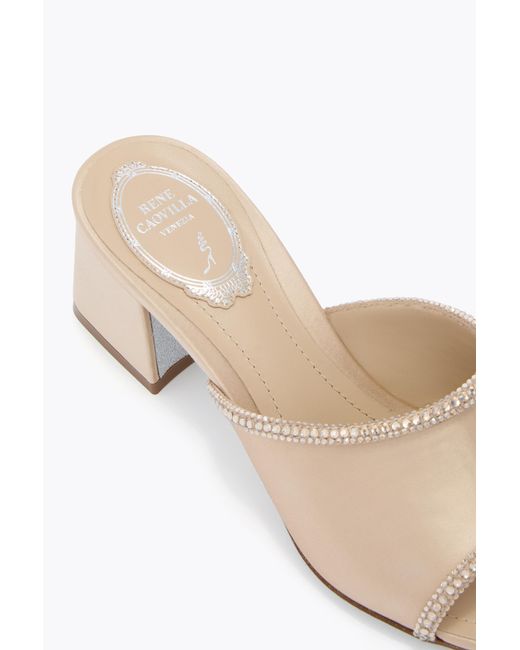 Rene Caovilla Multicolor Margherita Champagne Mule 50