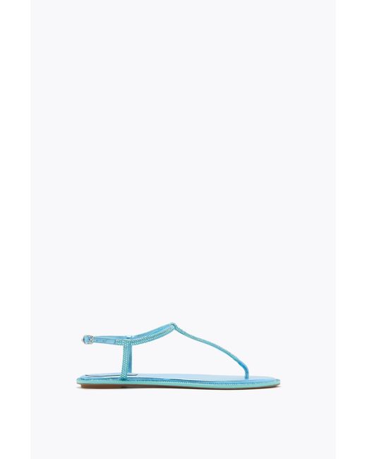 Rene Caovilla Blue Diana Sky Sandal With Crystals 10