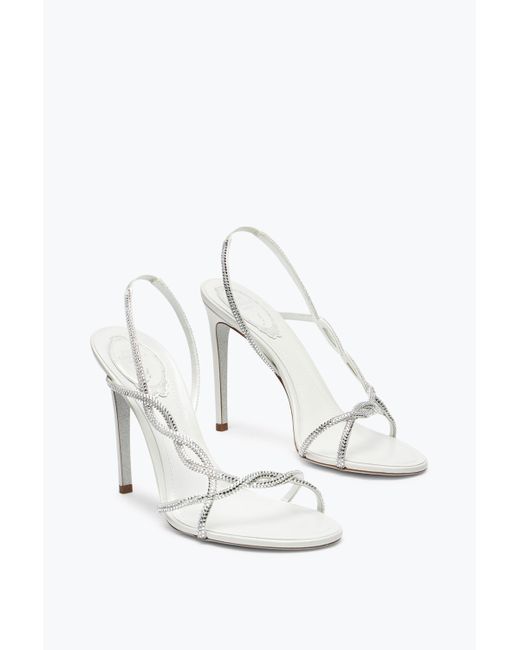 Rene Caovilla White Braid Ivory Sandal 105